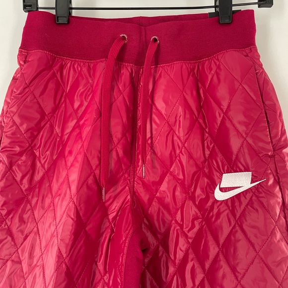 NWT Nike Raspberry Magenta Quilted Nylon Drawstring Joggers Style CJ6256-620 - Picture 5 of 16